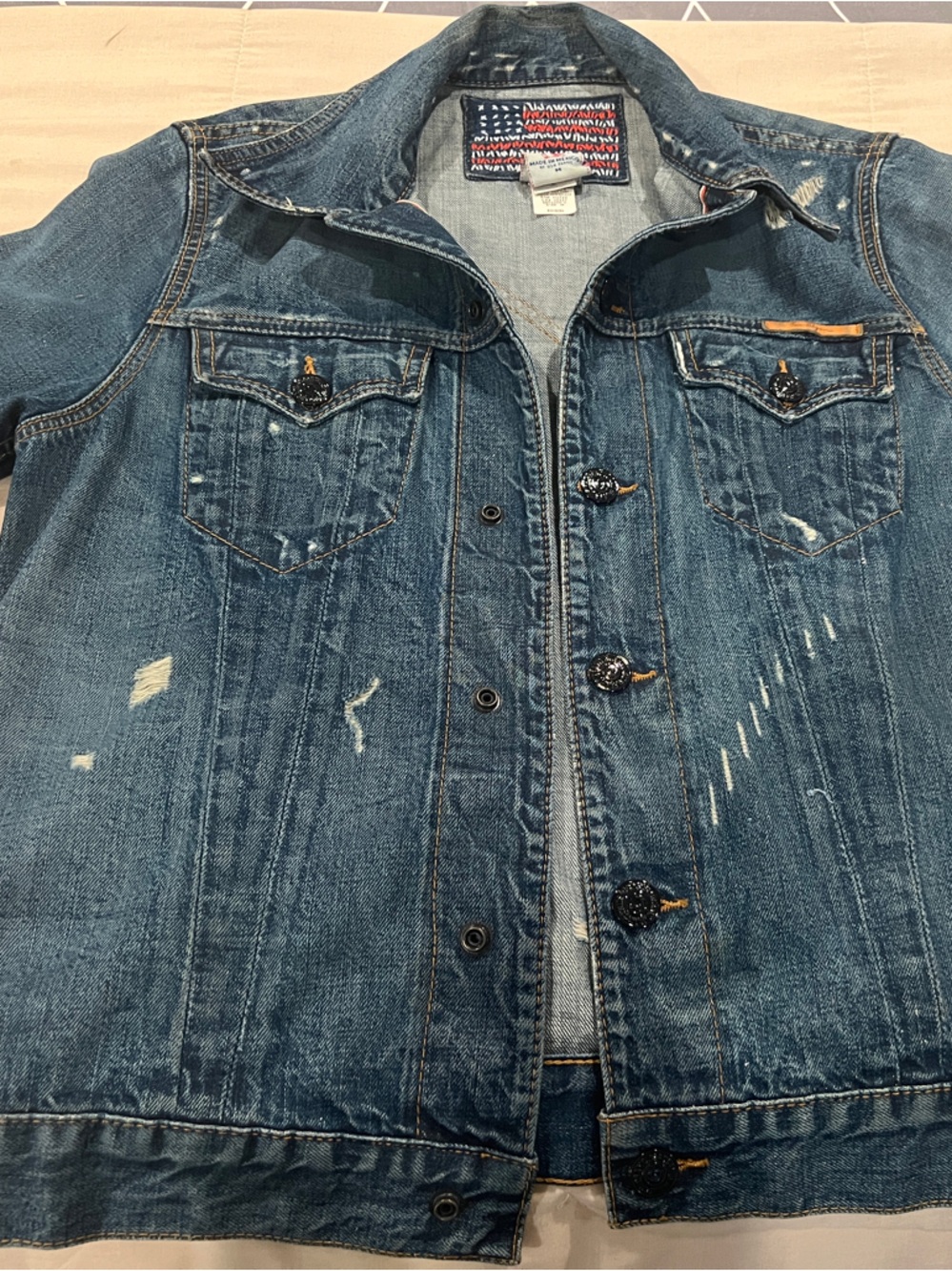 True Religion - Distressed Blue Denim Jacket